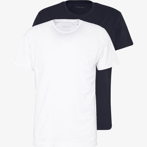 2 PACK - Basic T-shirt - white/dark blue 2 PACK - Basic T-shirt - white/dark blue
