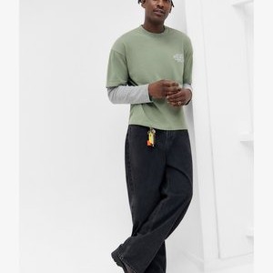 BDG WAFFLE DOUBLE LAYER - Long sleeved top - green BDG WAFFLE DOUBLE LAYER - Long sleeved top - green