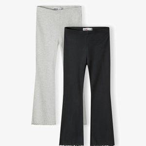 2-PACK FLARED TEXTURE - Leggings - grey black