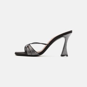 LUST MULE CRYSTAL EMBELLISHED - Heeled mules - noir LUST MULE CRYSTAL EMBELLISHED - Heeled mules - noir