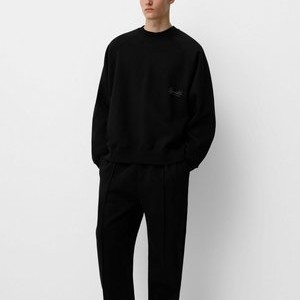 SET SWEATSHIRT + WIDE LEG - Tracksuit bottoms - black SET SWEATSHIRT + WIDE LEG - Tracksuit bottoms - black