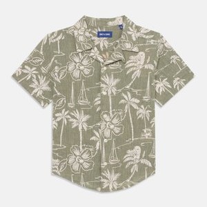 OSJCAIDEN RESORT - Shirt - swamp/cloud dancer OSJCAIDEN RESORT - Shirt - swamp/cloud dancer