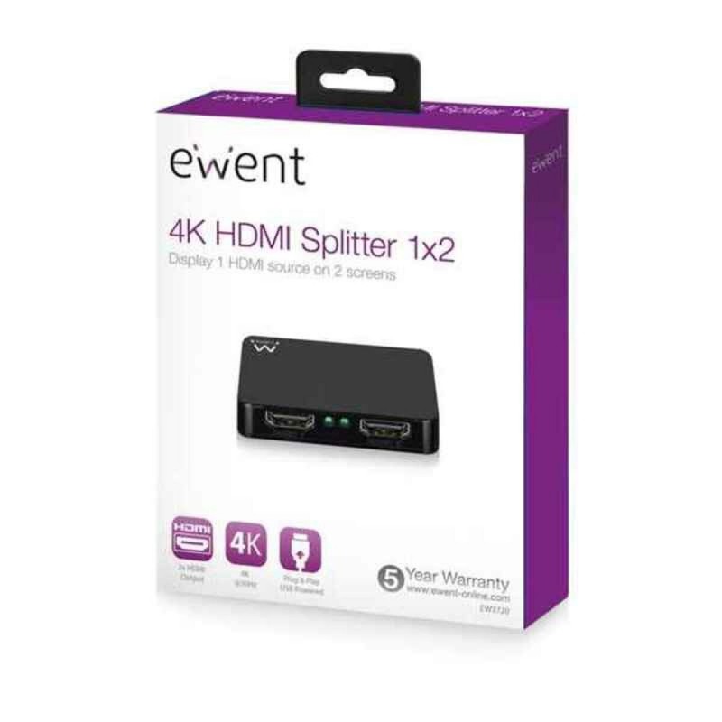 Переключатели HDMI Ewent EW3720 4K Чёрный