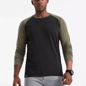 Long sleeved top - black and olive Long sleeved top - black and olive