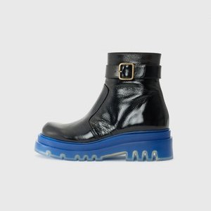 YUNSEI - Wedge Ankle Boots - black/blue YUNSEI - Wedge Ankle Boots - black/blue