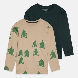 2 PACK - Long sleeved top - beige/dark green 2 PACK - Long sleeved top - beige/dark green