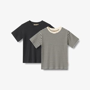 2ER PACK FABIAN - Basic T-shirt - navy rib stripe 2ER PACK FABIAN - Basic T-shirt - navy rib stripe