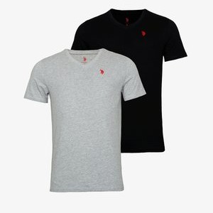 2 PACK SHORTSLEEVE V-NECK - Basic T-shirt - grau 2 PACK SHORTSLEEVE V-NECK - Basic T-shirt - grau