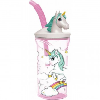 Стакан с Соломинкой Stor Unicorn Rainbow Розовый (360 ml)