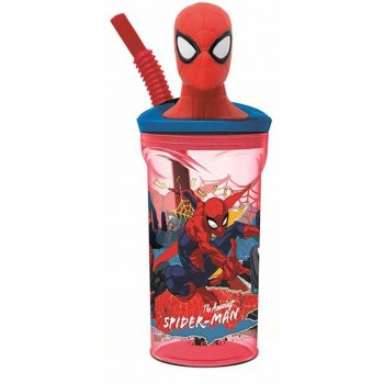 Стакан с Соломинкой Spider-Man Moving Target 360 ml 3D
