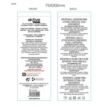 Складной стул Aktive 47 x 57 x 89 cm Серый