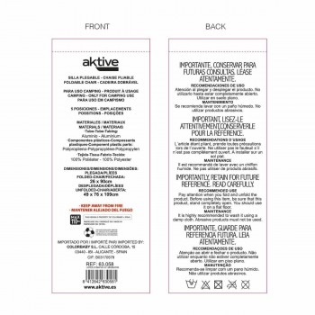 Складной стул Aktive 49 x 109 x 76 cm