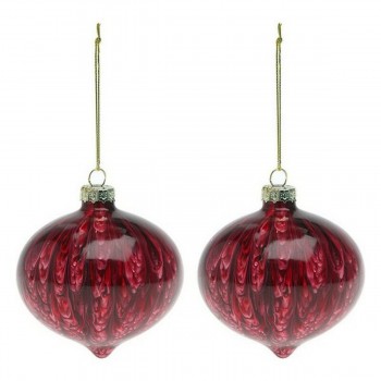 Ёлочные шарики (2 pcs) 112490 Коричневый Красный 8 cm (2 штук)