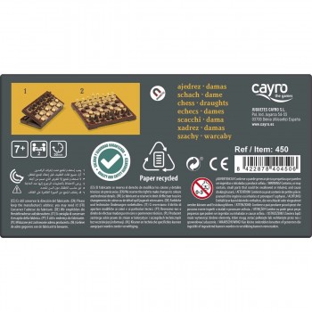 Игровая доска для шахмат и шашек Magnetic Cayro C450 Пластик (16 x 16 cm)