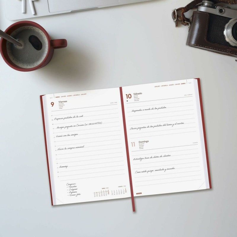 Расписание Finocam DYNAMIC MILANO Бордовый A5 21 x 27 cm 2026