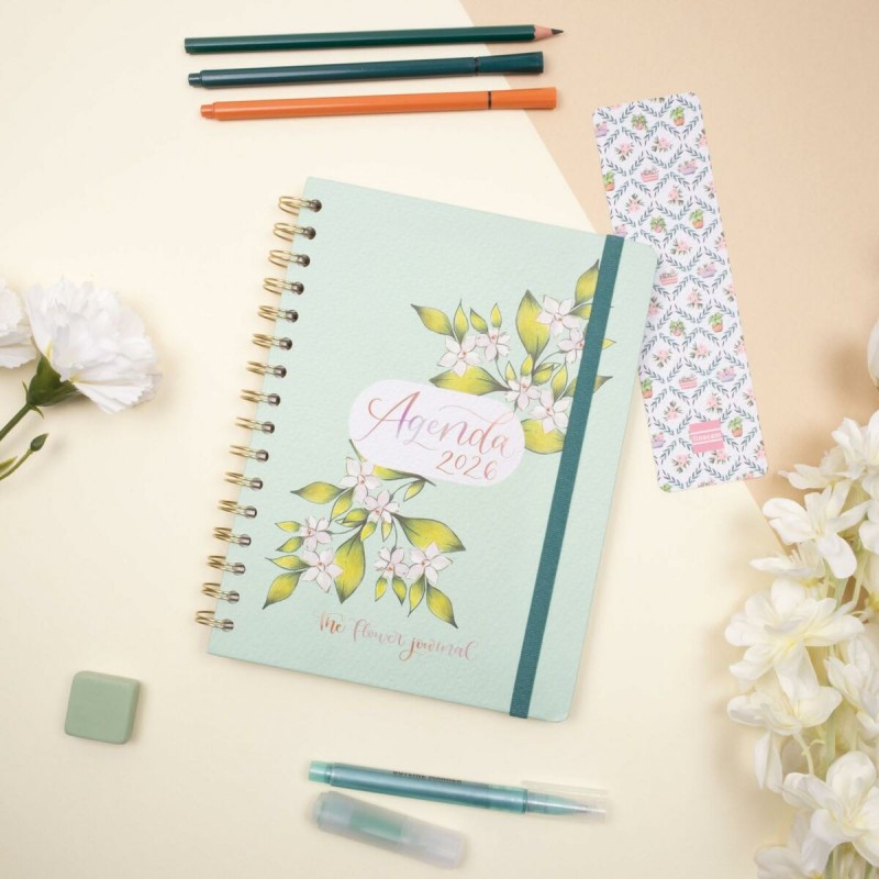 Расписание Finocam THE FLOWER JOURNAL A5 15,5 x 21,2 cm Зеленый 2026