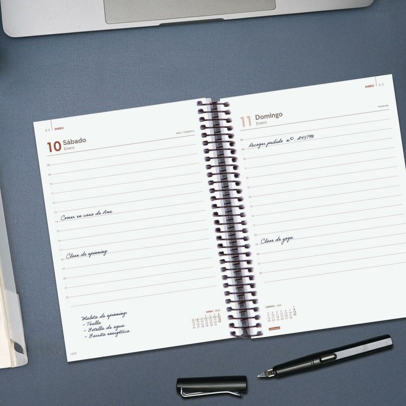 Расписание Finocam OPAQUE Чёрный A5 15,5 x 21,2 cm 2026