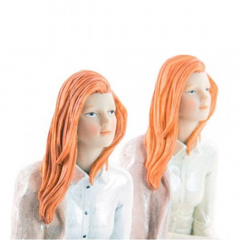 Декоративная фигура DKD Home Decor Женщина романтик 15 x 18 x 19,5 cm (2 штук) (2 Предметы)