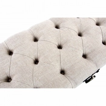 Банкетка DKD Home Decor   Бежевый лён Деревянный MDF (122 x 47 x 43 cm)