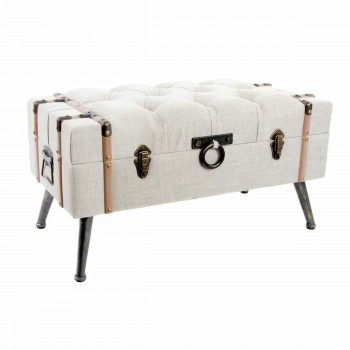 Банкетка DKD Home Decor   Коричневый Чёрный Бежевый Деревянный Деревянный MDF 82 x 42 x 43 cm