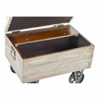 Банкетка DKD Home Decor   Ель Натуральный Чёрный Бежевый полиэстер (61 x 51 x 77 cm)