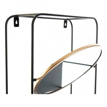 Полка для ванной DKD Home Decor Стеклянный Чёрный Металл (32 x 12 x 65 cm)