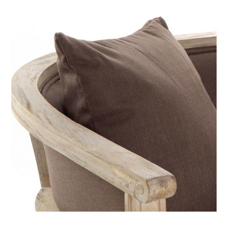 Диван DKD Home Decor Коричневый лён древесина каучукового дерева традиционный (122 x 69 x 72 cm)
