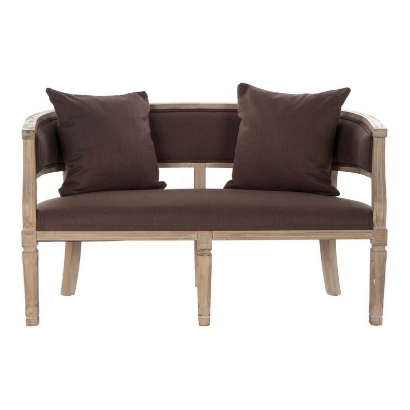 Диван DKD Home Decor Коричневый лён древесина каучукового дерева традиционный (122 x 69 x 72 cm)