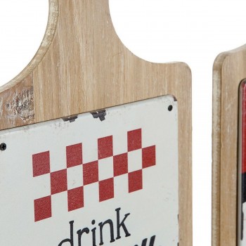 Вешалка на ножке DKD Home Decor Красный Деревянный Металл (2 pcs) (21 x 5 x 45 cm)