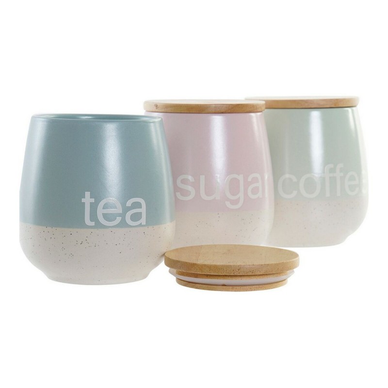 лодка DKD Home Decor Синий Зеленый Розовый 10 x 10 x 16 cm (3 штук)