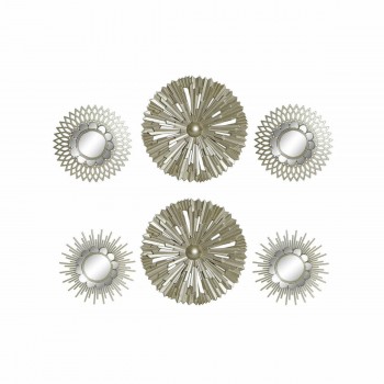 Набор зеркал DKD Home Decor стена полипропилен Позолоченный Зеркало (2 pcs) (35 x 3.5 x 35 cm)