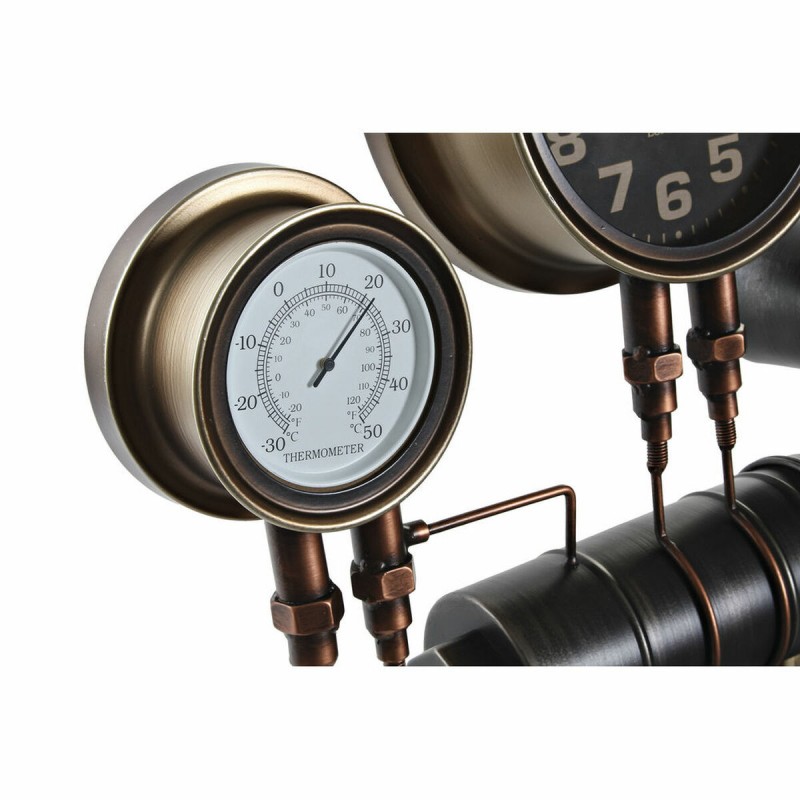 Настенное часы DKD Home Decor Чёрный Красный Железо Позолоченный (2 pcs) (46 x 13 x 58 cm)