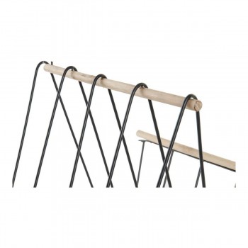 Полка для журналов DKD Home Decor 8424001814008 41 x 31 x 36 cm Чёрный Железо Деревянный MDF