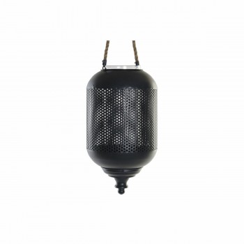 Фонарь DKD Home Decor Коричневый Чёрный Металл Стеклянный Веревка Loft 22 x 22 x 43 cm