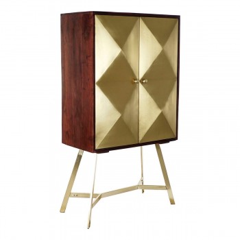 Устройство DKD Home Decor Позолоченный Темно-коричневый древесина акации Древесина манго 84 x 43 x 156,5 cm