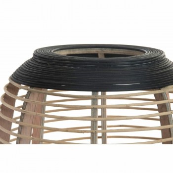 Подсвечник DKD Home Decor Коричневый Чёрный Натуральный Металл Бамбук Стеклянный 32 x 32 x 43 cm