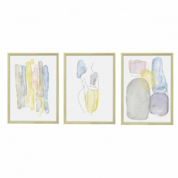 Картина DKD Home Decor Стеклянный полистирол 53 x 3 x 73 cm (3 Предметы)