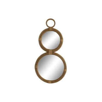 Настенное зеркало DKD Home Decor 41 x 2 x 83 cm Стеклянный Натуральный Коричневый Тропический