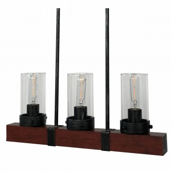 Потолочный светильник DKD Home Decor Стеклянный Чёрный Коричневый Алюминий (50 x 8 x 21 cm)