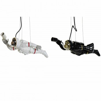 Потолочный светильник DKD Home Decor Чёрный Белый Смола 220 V 50 W (46 x 14.5 x 20 cm) (2 pcs)