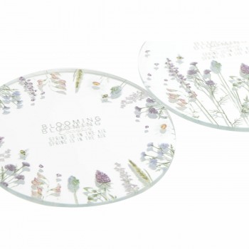 Фонарь DKD Home Decor Стеклянный Разноцветный Бабочка (10 x 10 x 1 cm) (2 unidades)