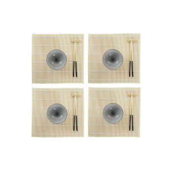 Набор для суши DKD Home Decor 14,5 x 14,5 x 31 cm Чёрный Керамика Восточный (16 Предметы)