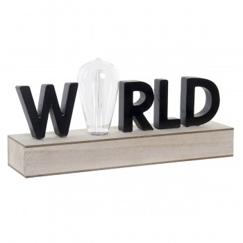 Светящееся украшение DKD Home Decor World Чёрный Металл Деревянный MDF 30 x 40 cm 34 x 8 x 16 cm