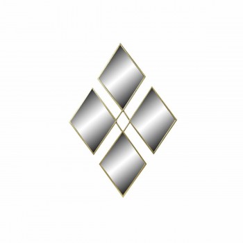 Настенное зеркало DKD Home Decor Позолоченный ромбы 63 x 2 x 90 cm
