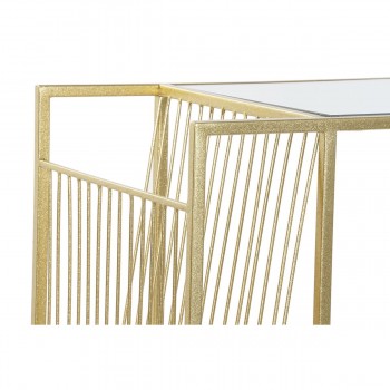 Полка для журналов DKD Home Decor Позолоченный Металл Зеркало 48 x 35 x 71 cm