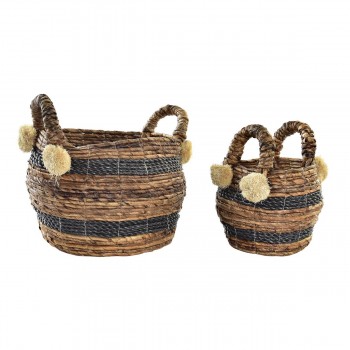 Набор корзин DKD Home Decor Натуральное волокно 31 x 31 x 33 cm Колониальный
