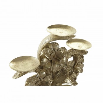 Канделябр DKD Home Decor 26 x 12 x 23 cm Цветок Позолоченный Смола