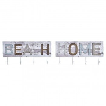 Настенная вешалка DKD Home Decor Деревянный Металл Пляж 45 x 5 x 23 cm (2 штук)