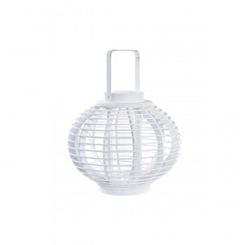 Фонарь DKD Home Decor Стеклянный Белый Бамбук (35 x 35 x 29 cm)