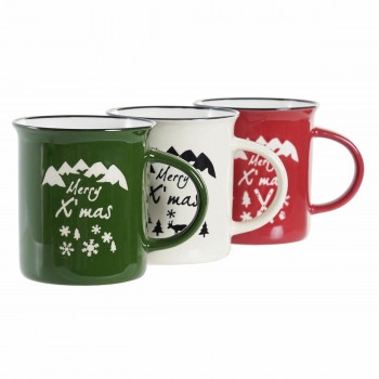 Кружка Mug DKD Home Decor Фарфор Керамика (330 ml) (3 штук)